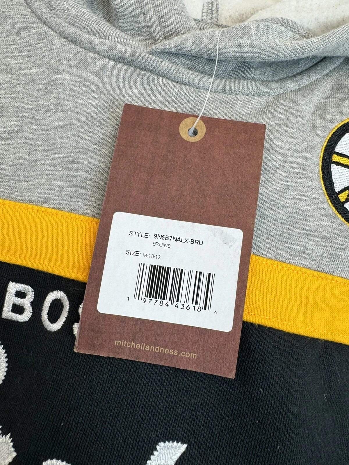 COACH Felpa con cappuccio pullover da allenatore Boston Bruins nero Mitchell & Ness taglia media