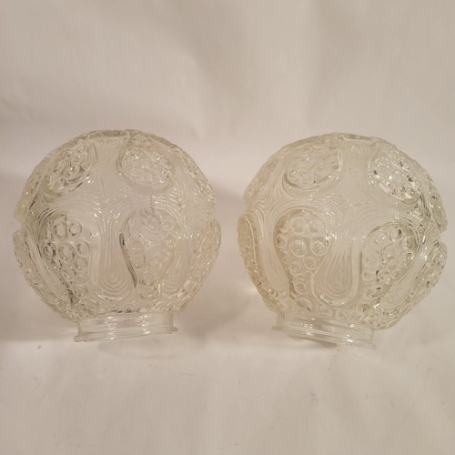 Vintage MCM glass double Light Globe pendant lights Retro READ DESCRIPTION - Picture 8 of 13