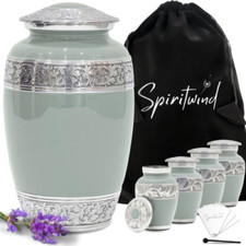 Cremation Urns for Adult Ashes Keepsake Set - Urn with Olive Green