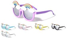 Kids Rainbow and Clouds Mirrored Oblong Sunglasses K894  NEW  FREE Shipping