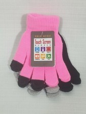 Touch Screen Gloves 2 Pack Womens BRAND NWT One Size Fits Most 1 Pink  1 Black