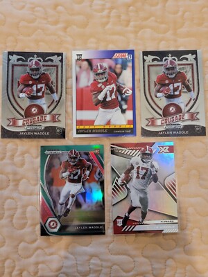 (5) JAYLEN WADDLE ROOKIE CARDS 2021 PANINI PRIZM DRAFT PICKS CRUSADE HOT !!!! 