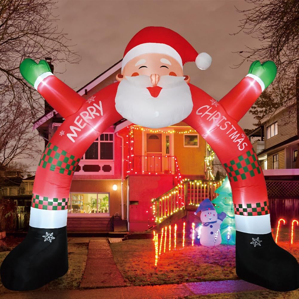 11 FT Christmas Inflatable Archway Decorations, Christmas Inflatable Santa Cl...