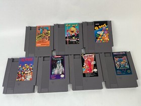 Nintendo NES Games Lot of 7 Tested & Working Dr Mario Donkey Kong Q Bert & Cases