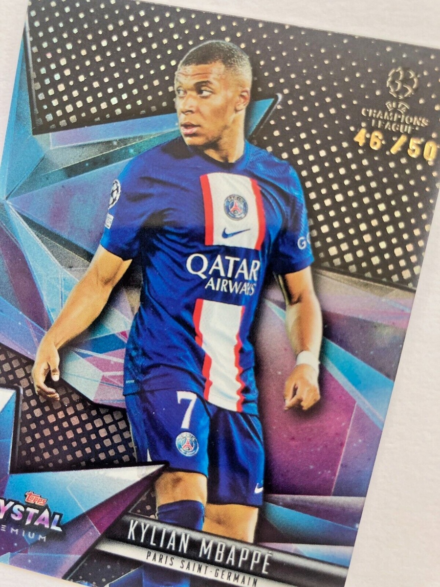 Soccer Cards 2023 Topps Finest Kylian Mbappe #49 Blue/Aqua