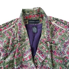 August Silk Vintage Women's Lightweight Silk Paisley Blazer Lined Size Medium