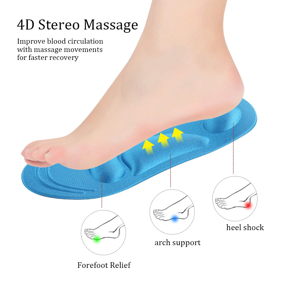 4D Memory Foam Insoles Orthopaedic Shoe Pads Comfort Foot Feet For Women Men - Foto 11