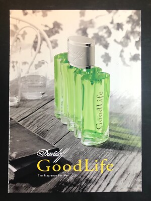 vintage 90s pull out print ad DAVIDOFF Goodlife cologne mancave