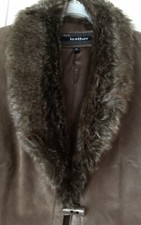 Beautiful Soft Suede Leather Gillet With Faux Fur - 12. Nwot.
