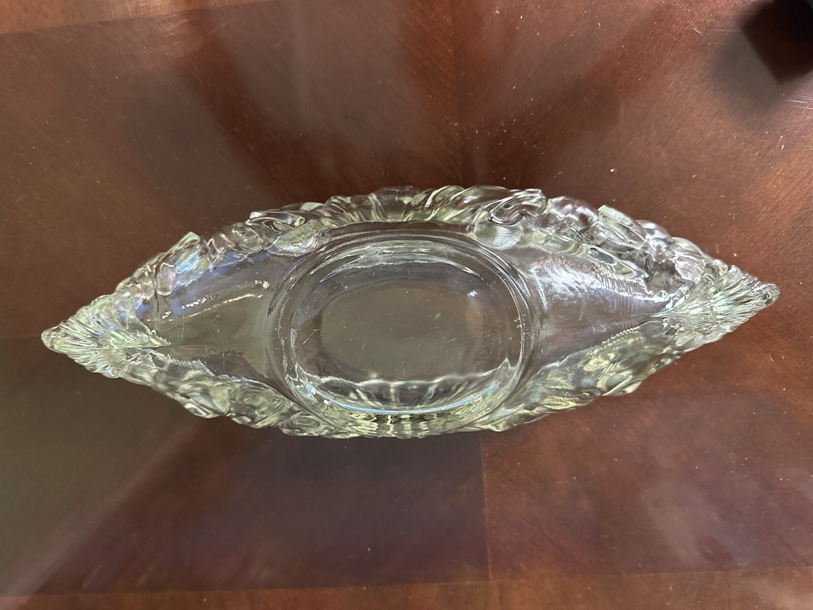 Vintage 1950's Jeannette Glass Gondola Fruit Bowl 16" Long