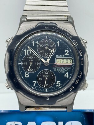 Casio MWA-10 Module 1325 Men's Chronograph Wrist Watch Japan Illuminator WR50