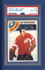 1978-79 OPC #74 JIM RUTHERFORD PSA 8 NM-MT Detroit Red Wings *GOALIE* LOW POP