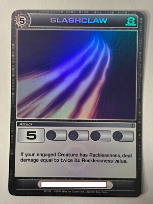 Chaotic 60/100 Slashclaw Super Rare Holo Foil Attack Card