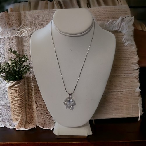 LARGE Crystal Butterfly Necklace Pendant White Gold Plated Sparkly Blingy Fairy - Picture 16 of 16