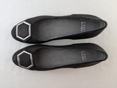NEW Stuart Weitzman Women 10 M Black Goosebump Leather Hidden Wedge Heel - Picture 3 of 16
