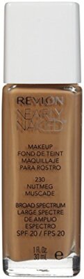 2 Pack Revlon Nearly Naked Liquid Makeup Broad Spectrum SPF 20, #230 Nutmeg, 1