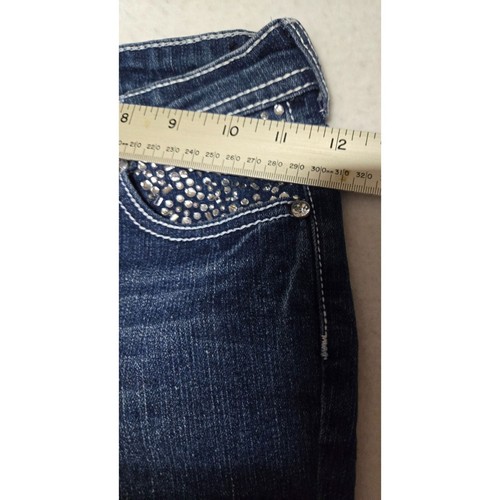 Paper Denim & Cloth Girls' Jeans Size 7 Dark Wash with Rhinestone Pocket - Picture 14 of 16