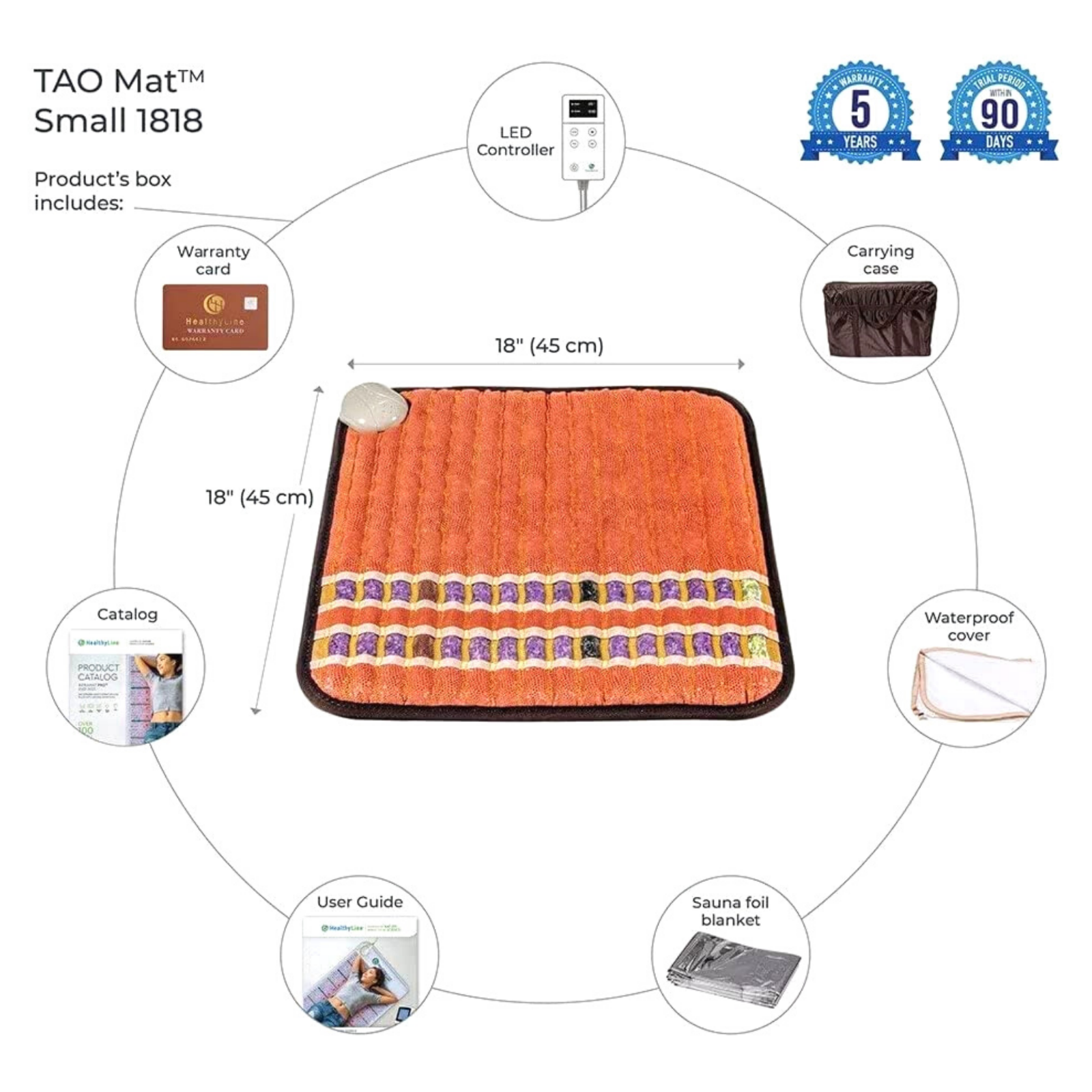 HealthyLine TAO Heating Mat Far Infrared Gem Pad for Pain Relief Therapy (18x18) eBay