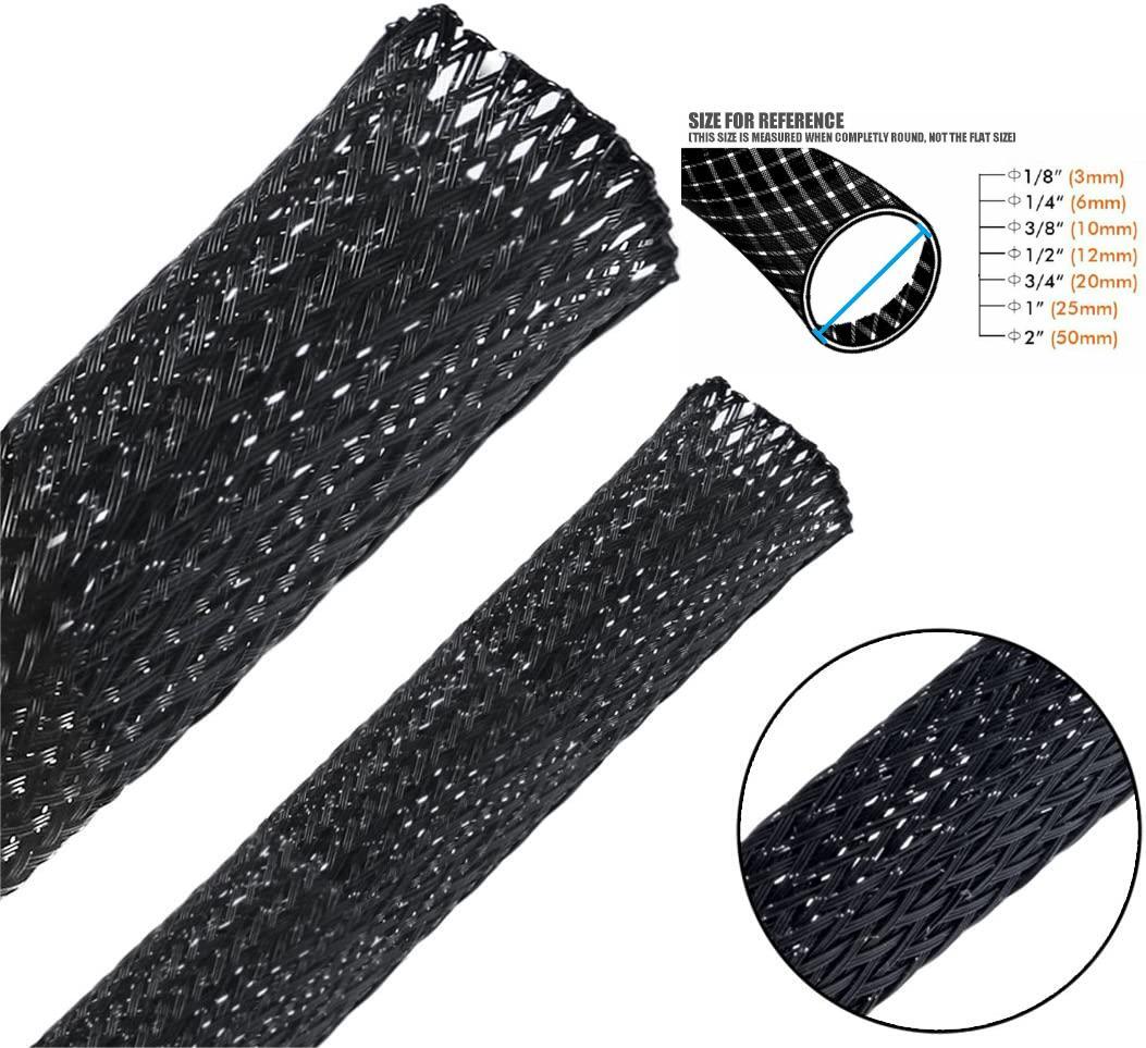 Expandable Braided Cable Sleeve Protector Sheath Mesh Tube Power Cord