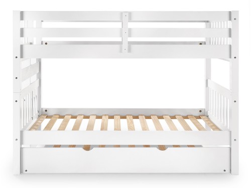 Bedz King Bunk Beds Twin over Twin with End Ladder, Twin Trundle, White - Picture 9 of 15