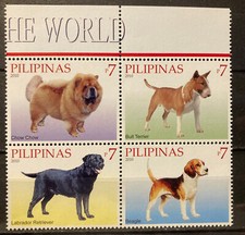 Filippine cani,chow chow,S.C#3326,MNH, blocco di 4 emesso nel 2010