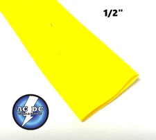 1/2" ID Yellow Heat Shrink Tube 2:1 ratio 0.5" wrap (4 ft) inch/feet/to 13mm