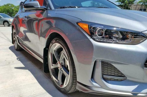 Rally Armor MF58-UR-BLK/RD Hyundai Veloster Turbo R-Spec Black ur Mud Fits 2019+ - Picture 2 of 7