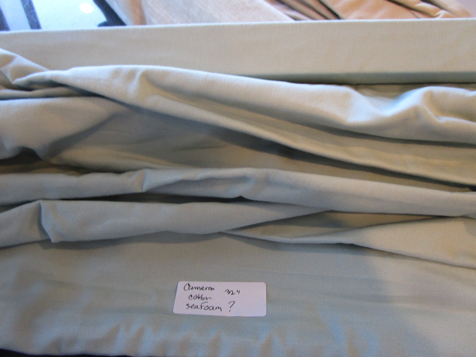 Pottery Barn Cameron Cordless Blackout Roman Shade cotton seafoam 32 64 New