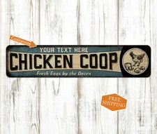 Custom Chicken Coop Decor Sign Garden Eggs Personalized Gift 4x18 104182002045