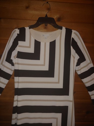 Cato Dress NWT straight Knee length Lined L/S Neutral Print Size Small OR $29.99 - 第 1/8 張圖片