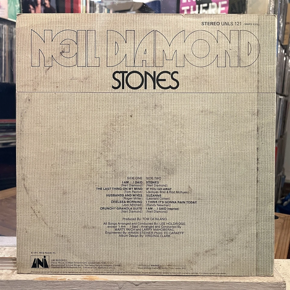 [ROCK/POP]~EXC/VG+ LP~NEIL DIAMOND~Stones~{Original 1971~UNI~Issue]~UK Import~ - Image 2 of 4