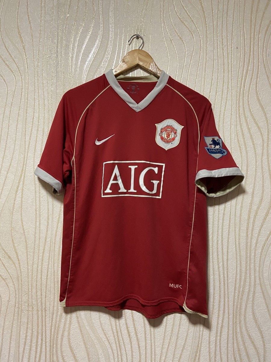 MANCHESTERUNITED　08／09　ゲームシャツ　AIG【背番号なし】 MANCHESTER UNITED 2006 2008 HOME FOOTBALL SHIRT SOCCER JERSEY NIKE