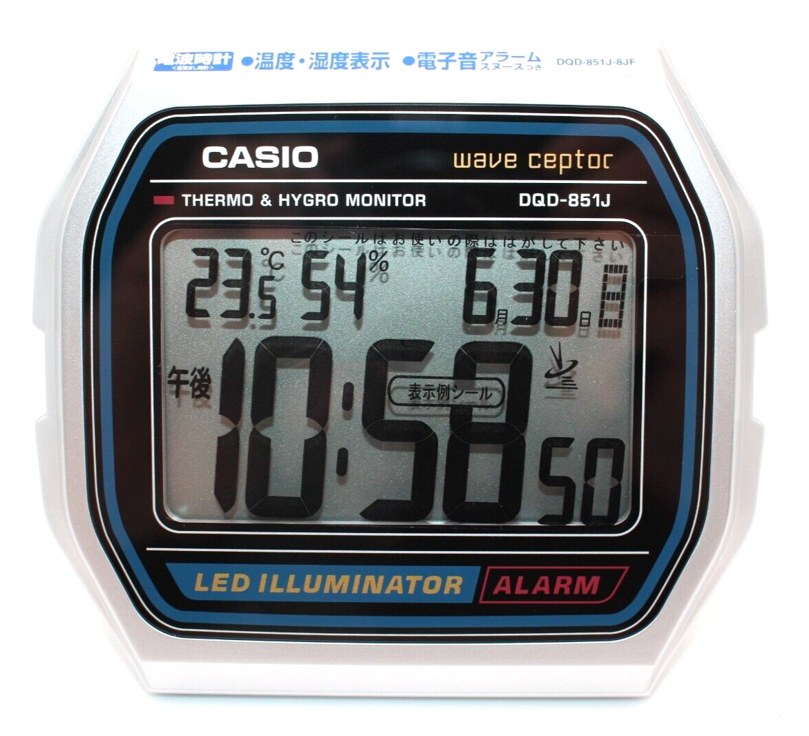 【希少・稼動】CASIO デジタル腕時計 10BAR ALARM CHRONO CASIO A158WA Motif Electric Wave Alarm Clock DQD-851J-8JF 10.2 x
