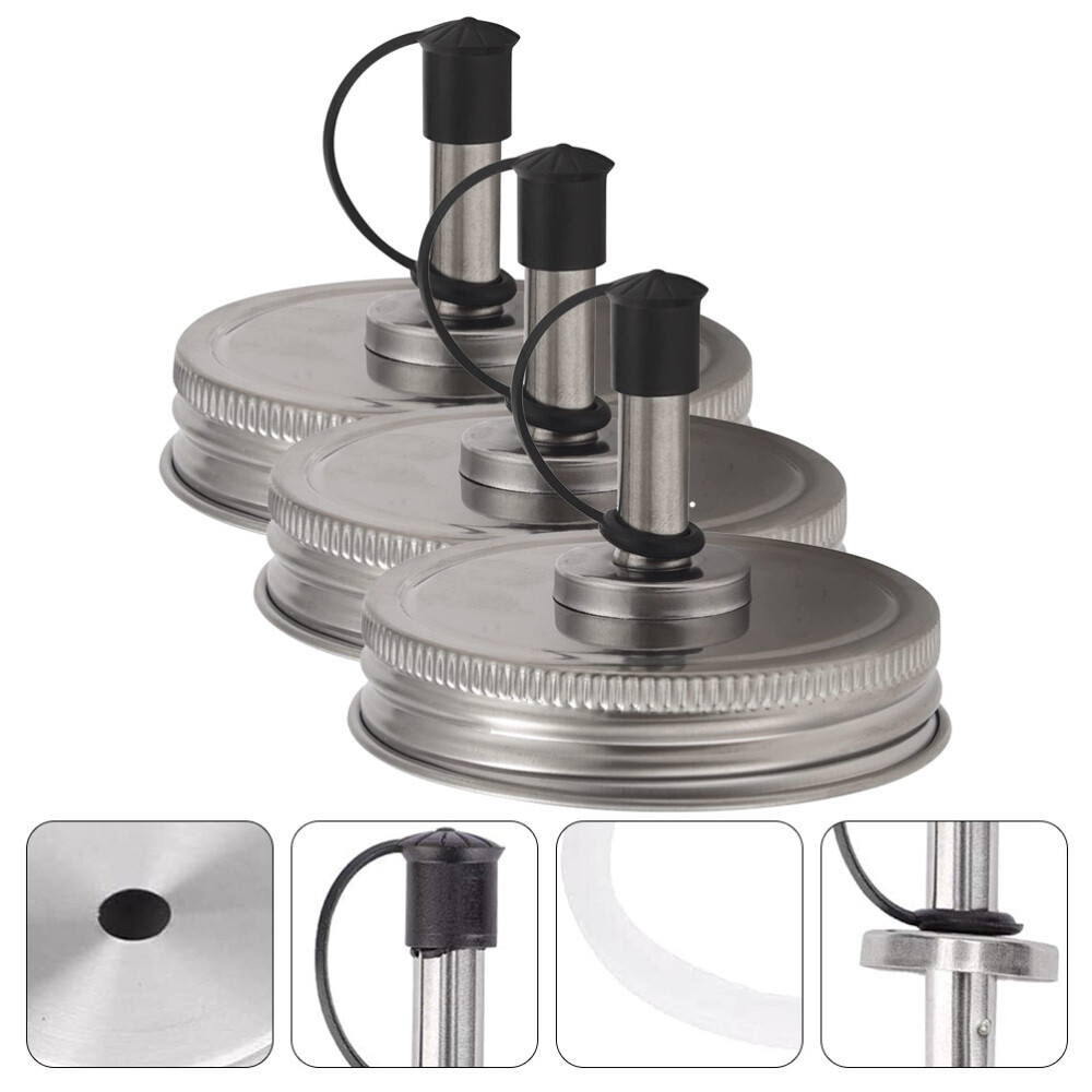 3 Pcs Oil Sprayer Lids Mason Jar Syrup Dispenser Citrus Juice