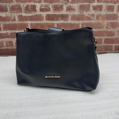 Michael Kors Black Leather Sofia Ballet Shoulder Bag