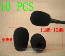 10 x Black Microphone Headset Windscreen Foam Mic Cover 40x12 mm