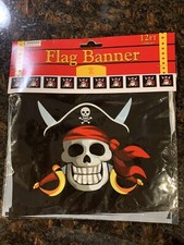 New- 12  Hanging PIRATE Banner, Happy Halloween