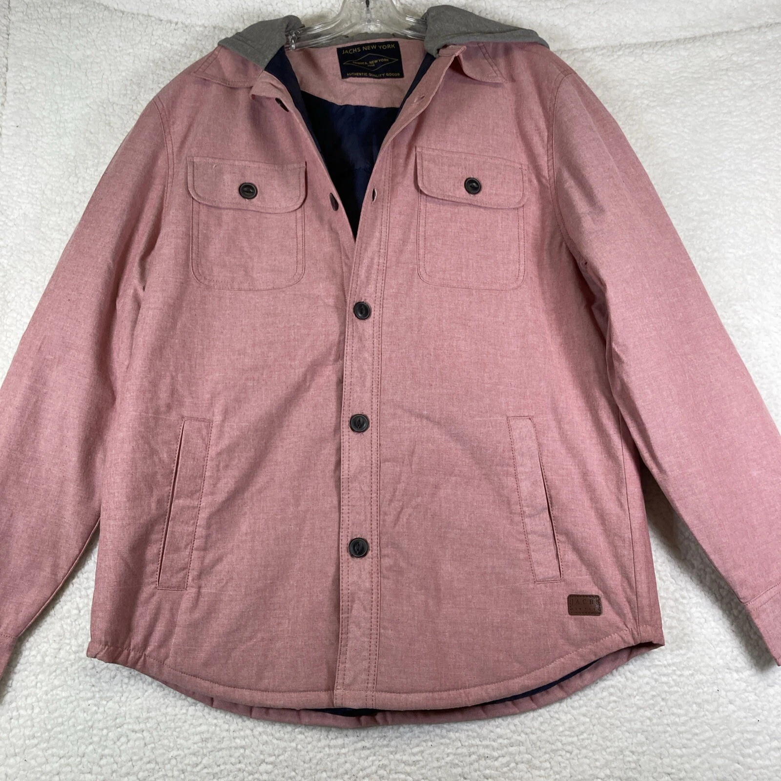 Jachs New York Men’s Outerwear Light Pink Buttoned Hoody Jacket