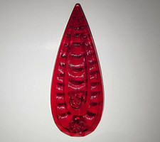 Teardrop Pendant Jewels- German Made- Trans Dark Red- 77mm x 32mm- Stained Glass