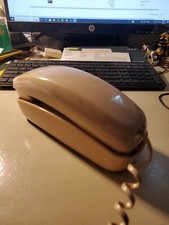 ITT Corded Push Button TSC-SLR Beige Trimline Phone Vintage