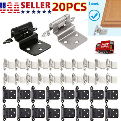 Offset Inset 20 Pcs Self Closing Kitchen Door Cabinet Hinges 3/8