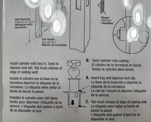 Patio Door Handle PLPCI #C-1032 6 5/8" Hole Spacing - Picture 8 of 12
