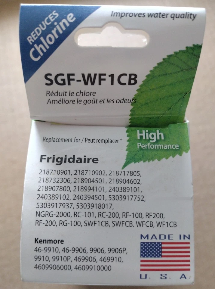 Swift Refrigerator Replacement Water Filter SGF-WF1CB for  Frigidaire & Kenmore  Foto 4 de 4