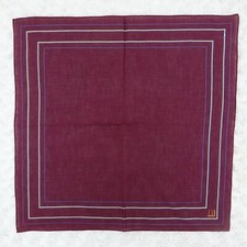 N407 DUNHILL Red Cotton Scarf Scarves Pocket Square 19" X 18"