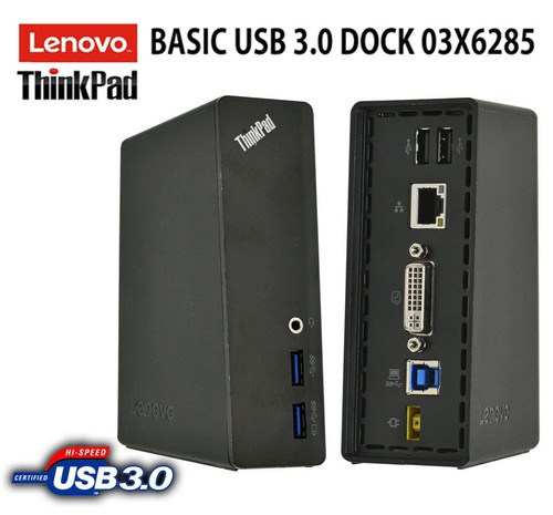 STATION D'ACCUEIL LENOVO THINKPAD BASIC USB 3.0 YOGA E335 E135 E130 L330 X1 DOC27 - Photo 1/1