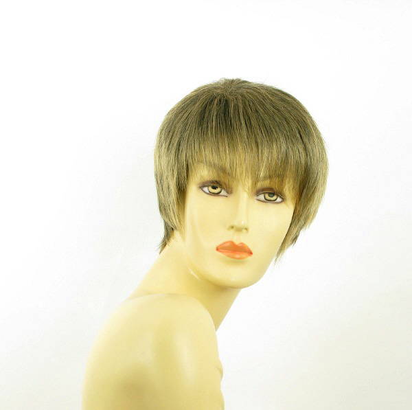 Perruque femme courte brun méché doré LOUISE 1BT24B cheveux synthétiques