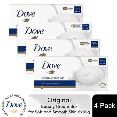 Dove Original Beauty Cream Bar Deep Moisture für weiche und glatte Haut 6x90g, 4er Pack