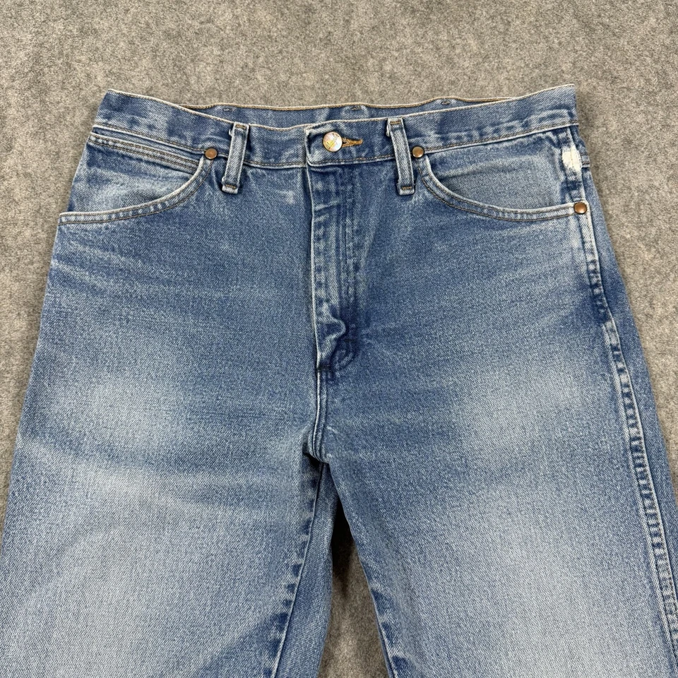 Pantalones de mezclilla Wrangler Vintage 936 vaqueros occidentales para hombre 33x32 (W33xL30 real) azul Foto 3 de 4