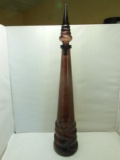 VINTAGE EMPOLI 26" PLUM/PURPLE/AMETHYST REVERSE ROPING GENIE BOTTLE w/ STOPPER
