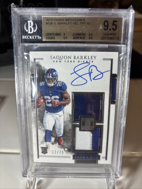 2018 Panini Rookie Autos Saquon Barkley BGS 9.5/10 Auto - RPA 12/75 🔥🔥💎💎